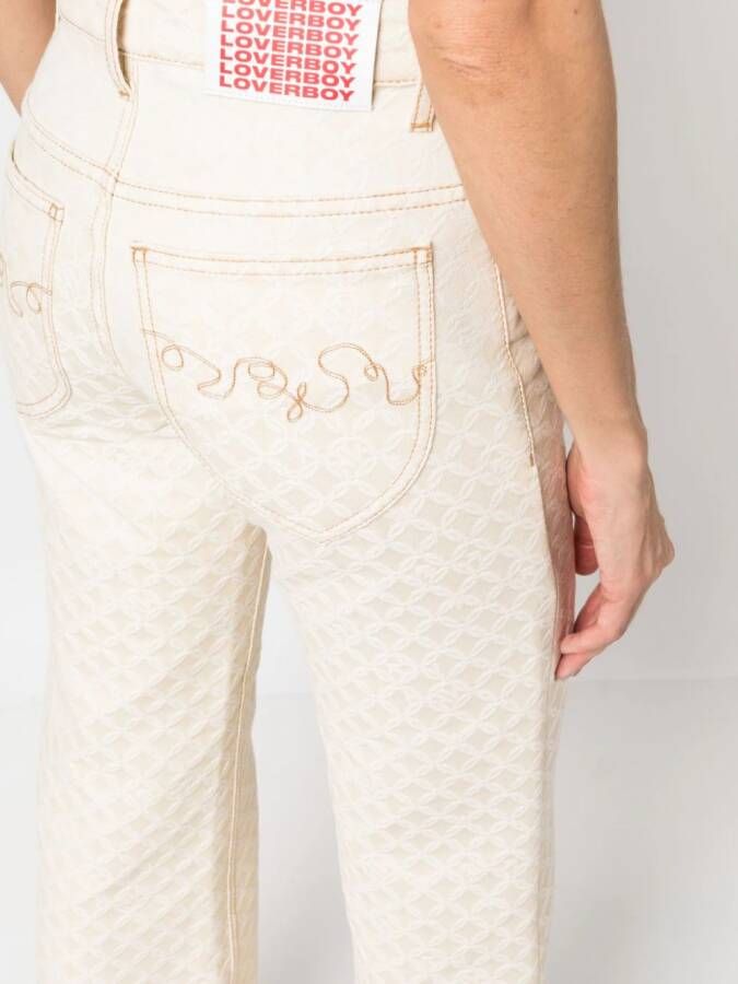 Charles Jeffrey Loverboy Jeans met jacquard Beige