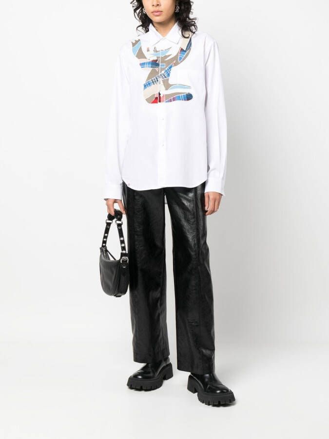 Charles Jeffrey Loverboy Shirt met patchwork Wit