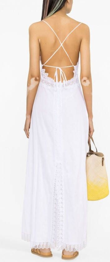 Charo Ruiz Ibiza Maxi-jurk met V-hals Wit