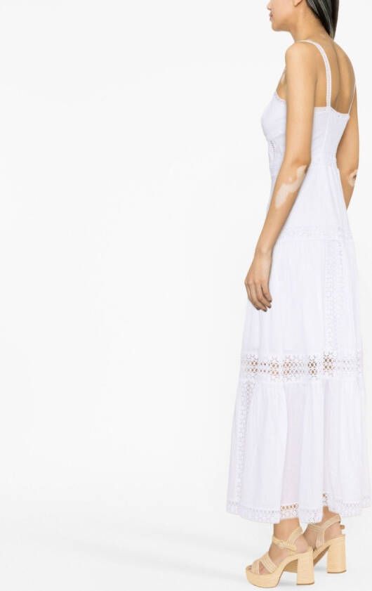 Charo Ruiz Ibiza Maxi-jurk met kanten afwerking Wit