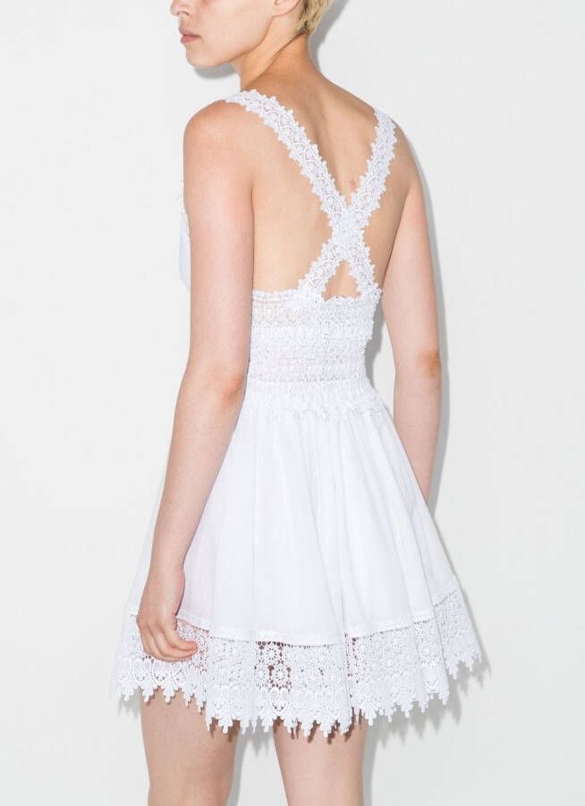 Charo Ruiz Ibiza Jurk met bloemenkant Wit