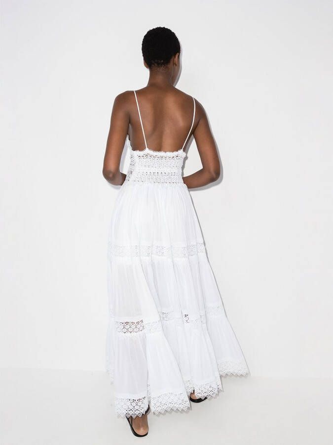 Charo Ruiz Ibiza Maxi-jurk met kant Wit
