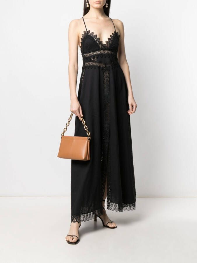 Charo Ruiz Ibiza Maxi-jurk met kant Zwart