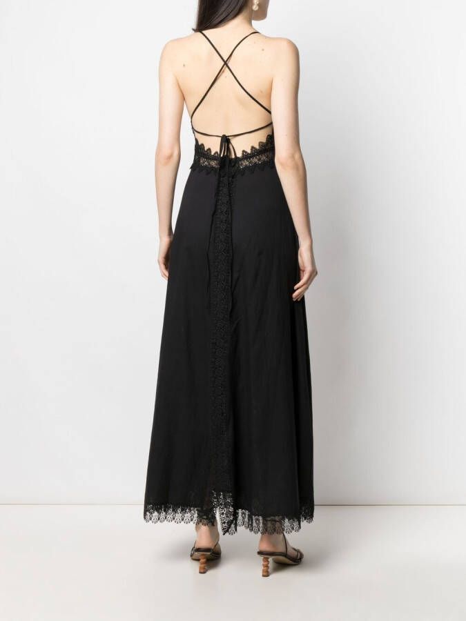 Charo Ruiz Ibiza Maxi-jurk met kant Zwart