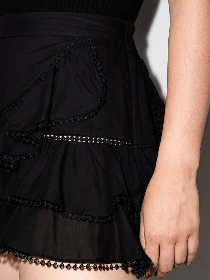 Charo Ruiz Ibiza Mini-rok met ruche Zwart