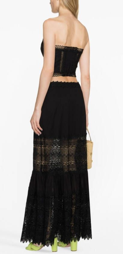 Charo Ruiz Ibiza Maxi-rok met kant Zwart