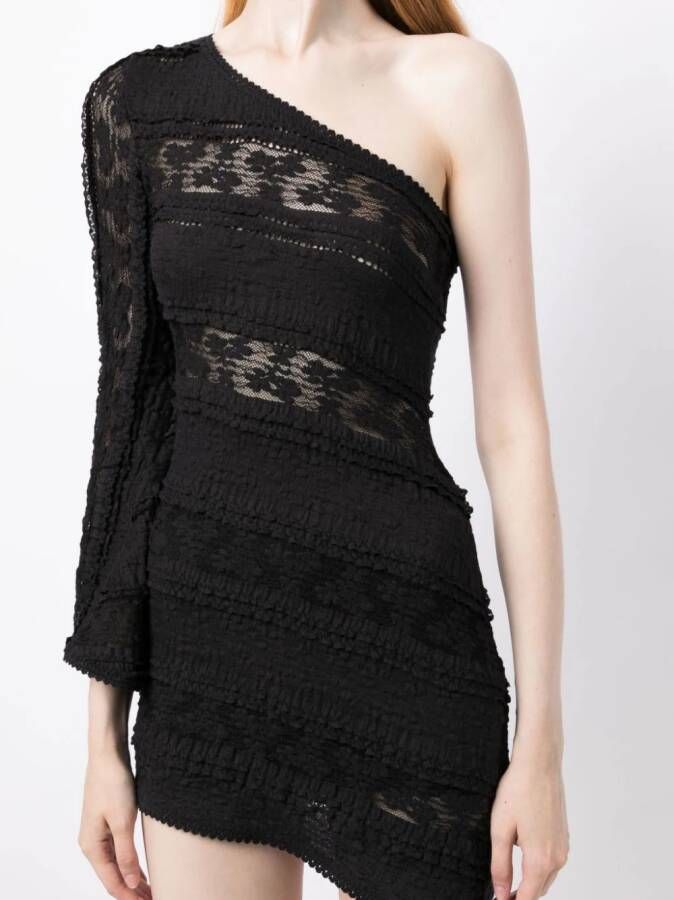 Charo Ruiz Ibiza Asymmetrische mini-jurk Zwart