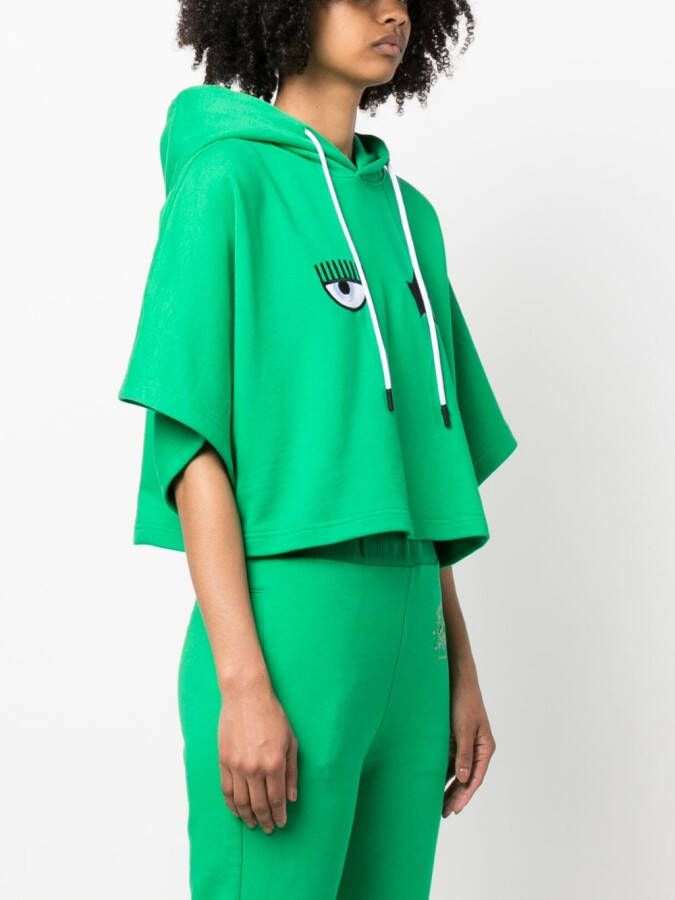 Chiara Ferragni Cropped hoodie Groen