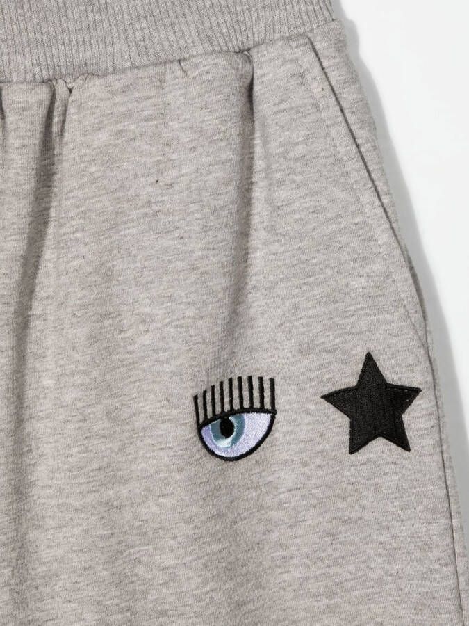 Chiara Ferragni Kids Broek met toelopende pijpen Grijs