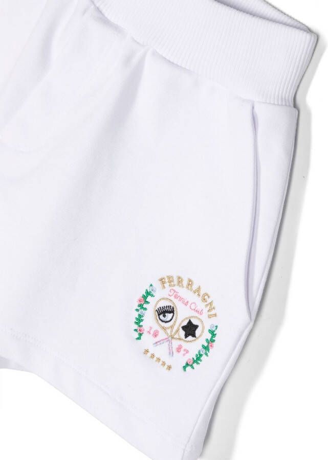 Chiara Ferragni Kids Shorts met geborduurd logo Wit