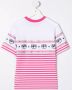 Chiara Ferragni Kids Gestreept T-shirt Wit - Thumbnail 2