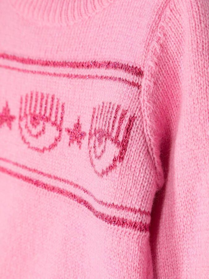Chiara Ferragni Kids Intarsia trui Roze