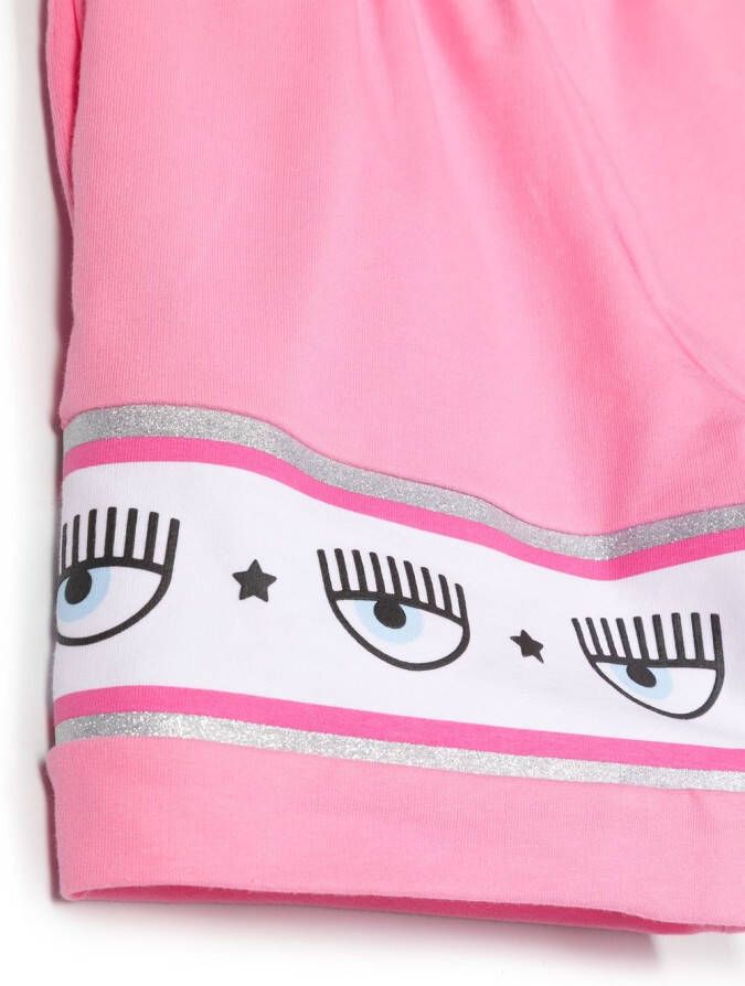 Chiara Ferragni Kids Shorts met logoband Roze
