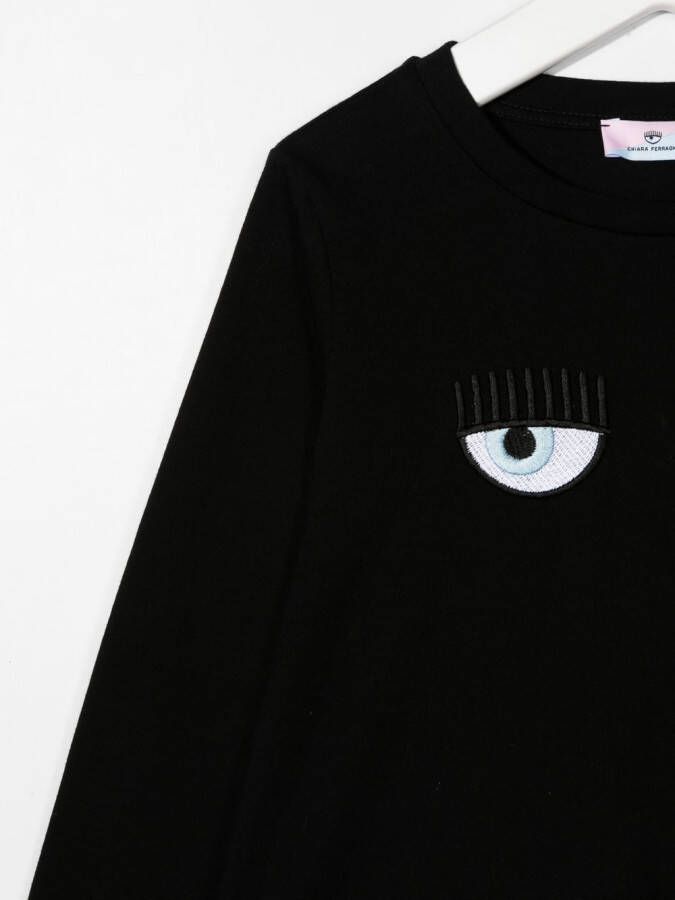 Chiara Ferragni Kids Sweater met geborduurd logo Zwart