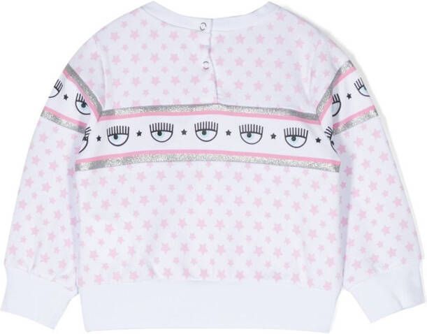 Chiara Ferragni Kids Sweater met glitter Wit