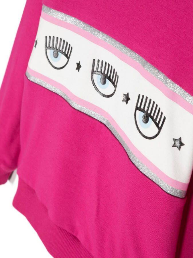 Chiara Ferragni Kids Sweater met logoband Roze
