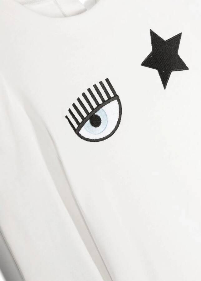 Chiara Ferragni Kids Sweater met logopatch Wit