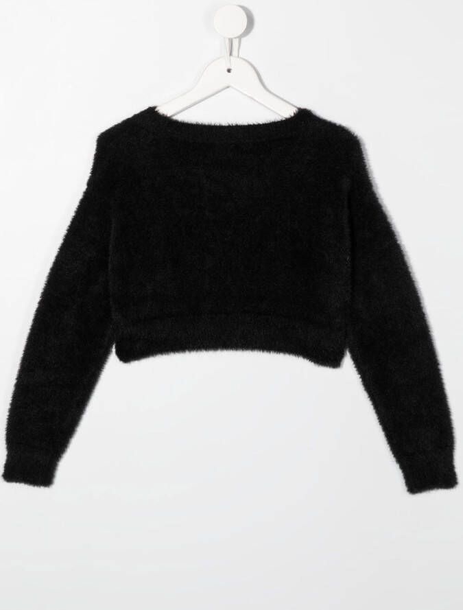 Chiara Ferragni Kids Sweater met logopatch Zwart