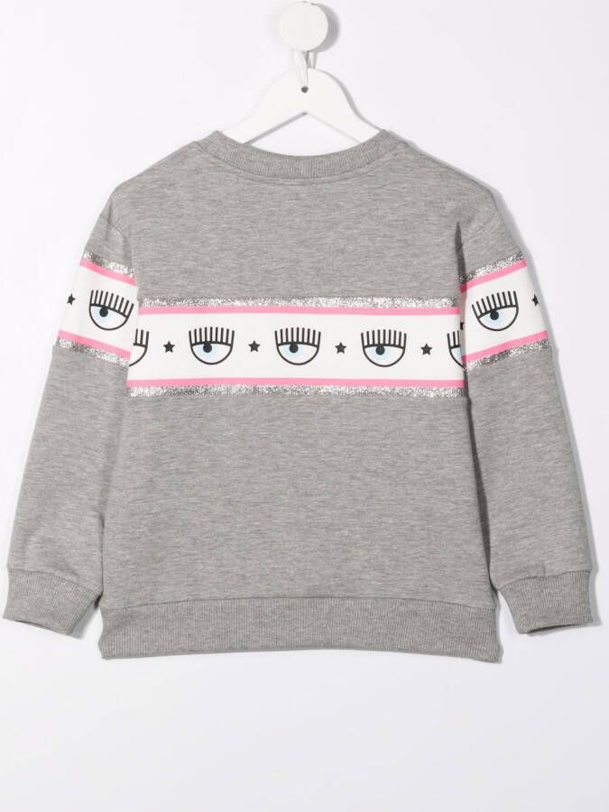 Chiara Ferragni Kids Sweater met logoprint Grijs