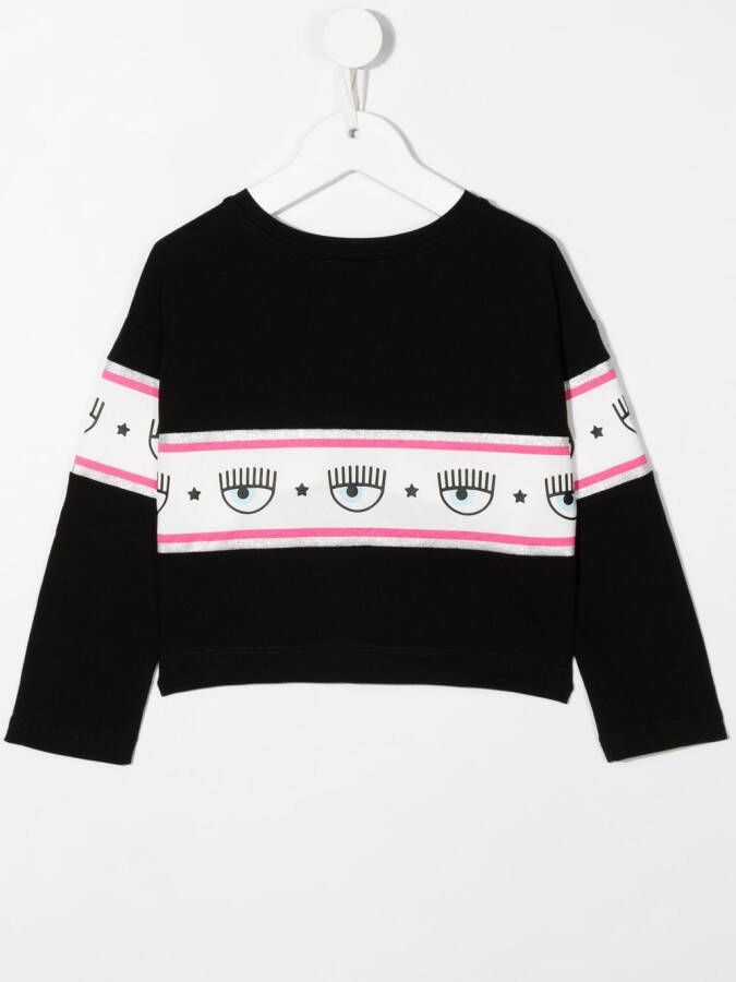 Chiara Ferragni Kids Sweater met logoprint Zwart