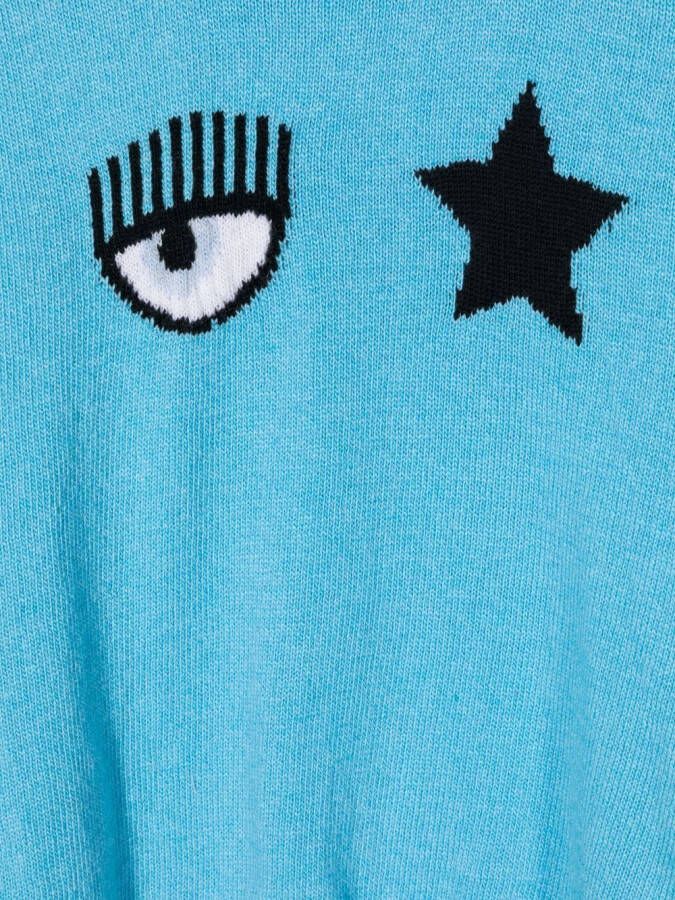 Chiara Ferragni Kids Sweater met print Blauw