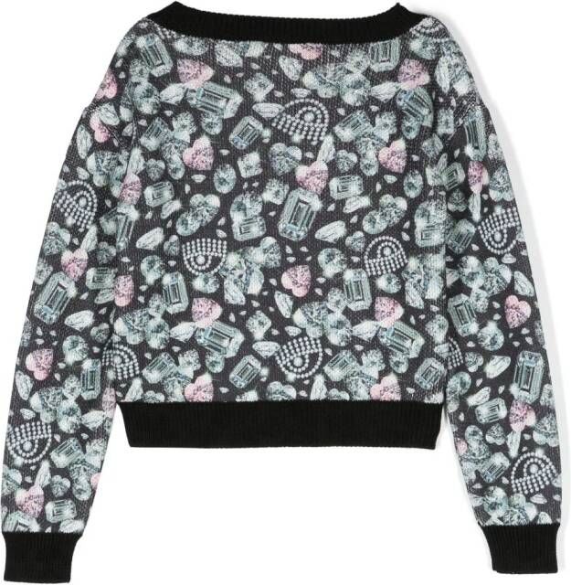 Chiara Ferragni Kids Sweater met print Zwart