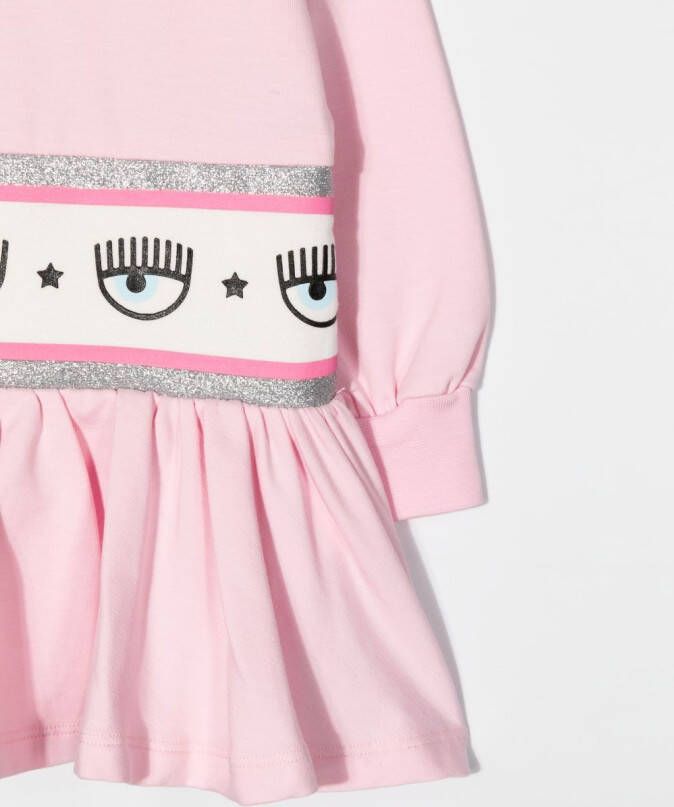 Chiara Ferragni Kids Sweaterjurk met logoband Roze