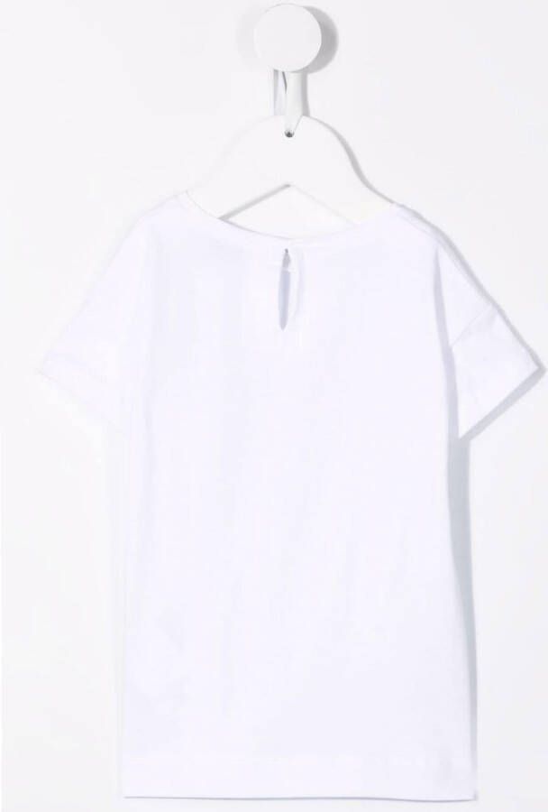 Chiara Ferragni Kids T-shirt met bloemenprint Wit