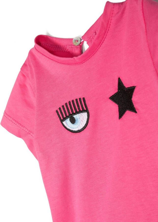 Chiara Ferragni Kids T-shirt met borduurwerk Roze