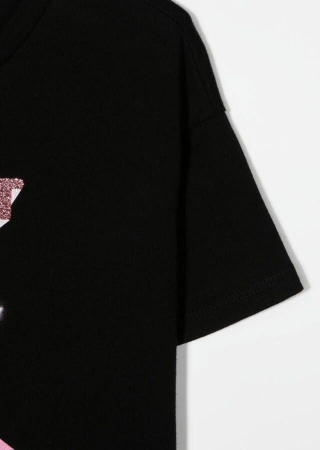 Chiara Ferragni Kids T-shirt met glitter Zwart