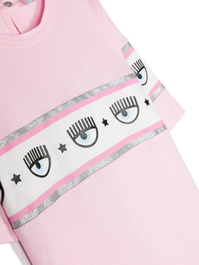 Chiara Ferragni Kids T-shirt met logoband Roze