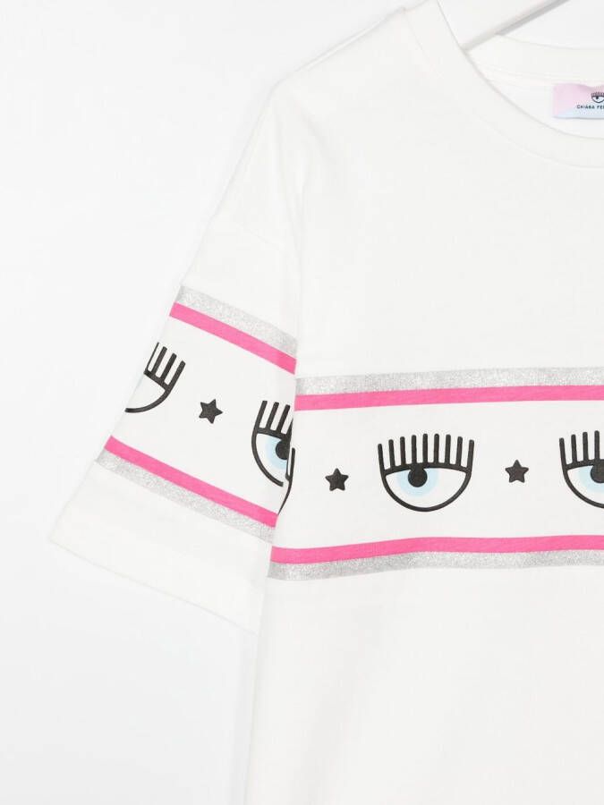 Chiara Ferragni Kids T-shirt met logoprint Wit