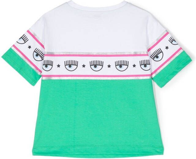 Chiara Ferragni Kids T-shirt met logoprint Groen