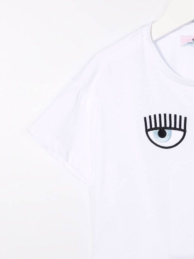 Chiara Ferragni Kids T-shirt met logoprint Wit