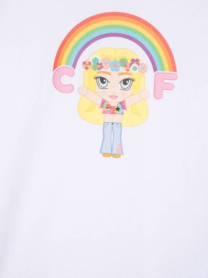 Chiara Ferragni Kids T-shirt met logoprint Wit