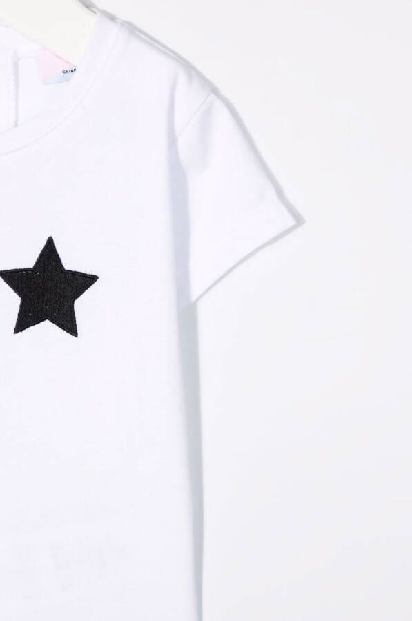 Chiara Ferragni Kids T-shirt met logoprint Wit