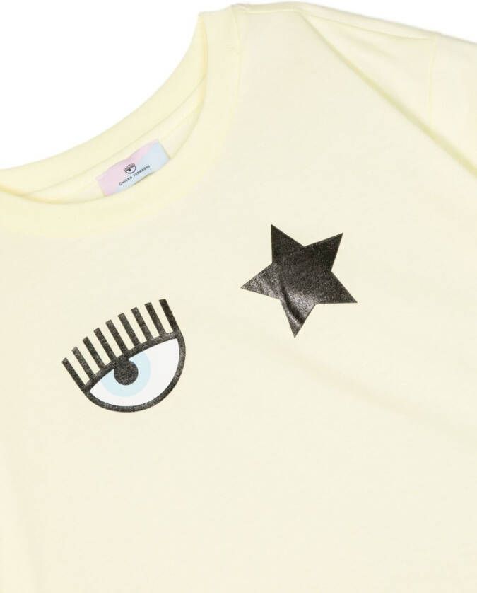 Chiara Ferragni Kids T-shirt met print Geel