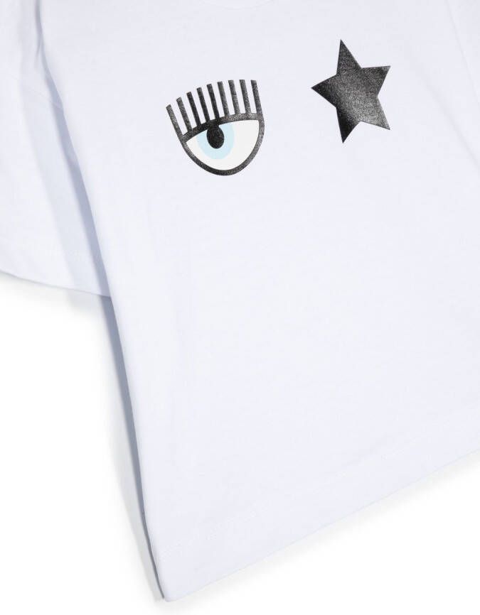 Chiara Ferragni Kids T-shirt met print Wit