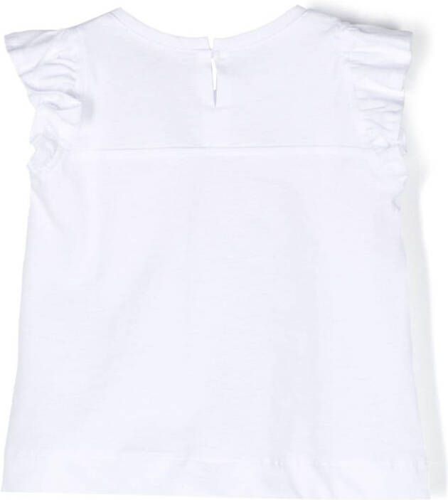 Chiara Ferragni Kids T-shirt met ruche Wit