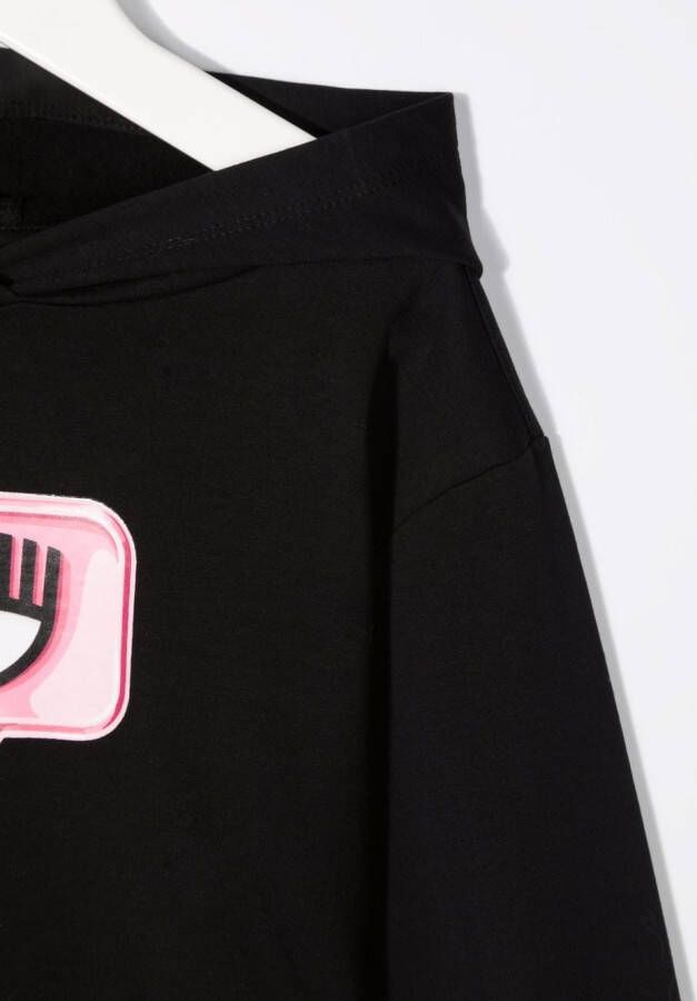 Chiara Ferragni Kids x Chiara Ferragni hoodie met patch Zwart