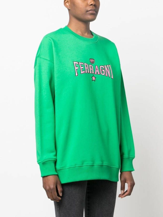 Chiara Ferragni Sweater met geborduurd logo Groen