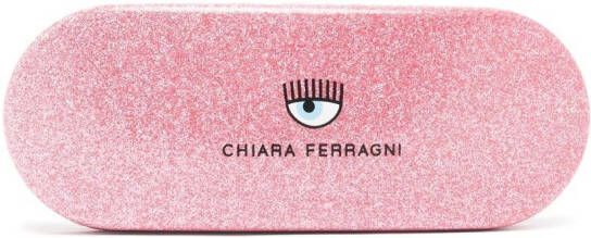 Chiara Ferragni Zonnebril met logoplakkaat Wit