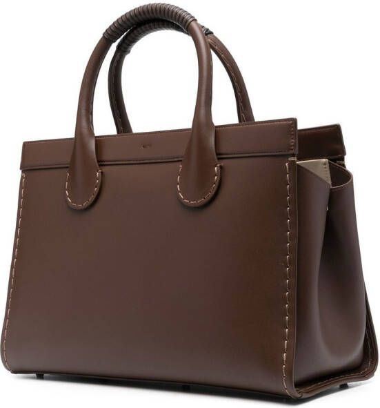 Chloé Edith leren shopper Bruin