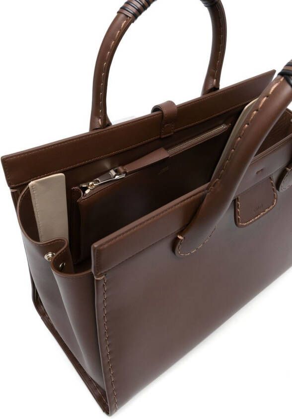 Chloé Edith leren shopper Bruin