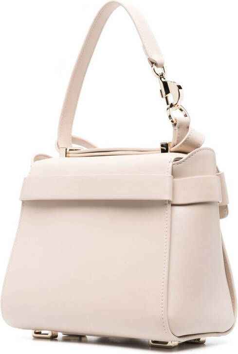 Chloé Shopper met logo-reliëf Beige