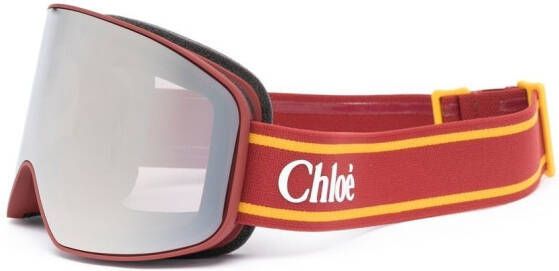 Chloé Eyewear Skibril met logoprint Rood