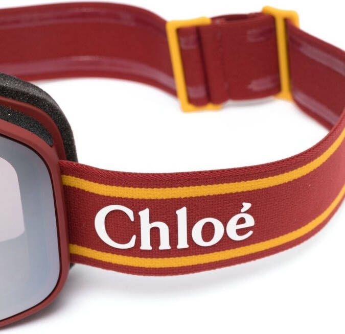 Chloé Eyewear Skibril met logoprint Rood