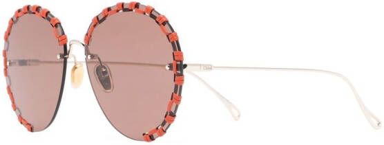 Chloé Eyewear Bril met rond montuur Oranje