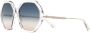 Chloé Eyewear Esther zonnebril met achthoekig montuur Beige - Thumbnail 2