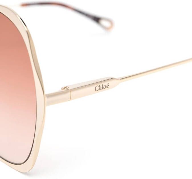Chloé Eyewear Honore zonnebril met piloten montuur Goud